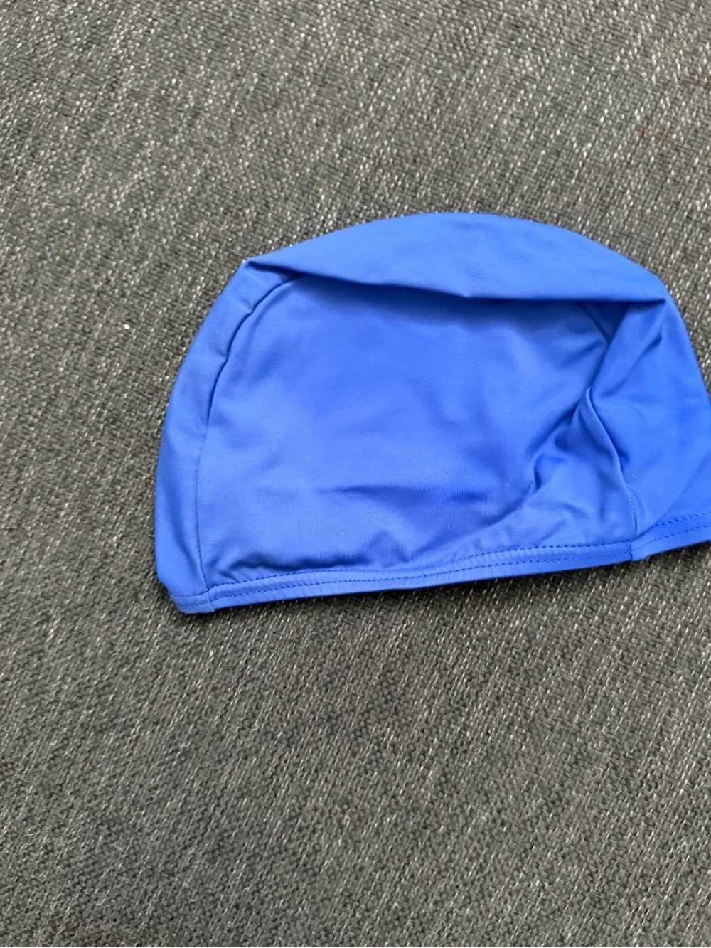 TYR Royal Blue Silicone-Look Swim Cap with White Logo one size